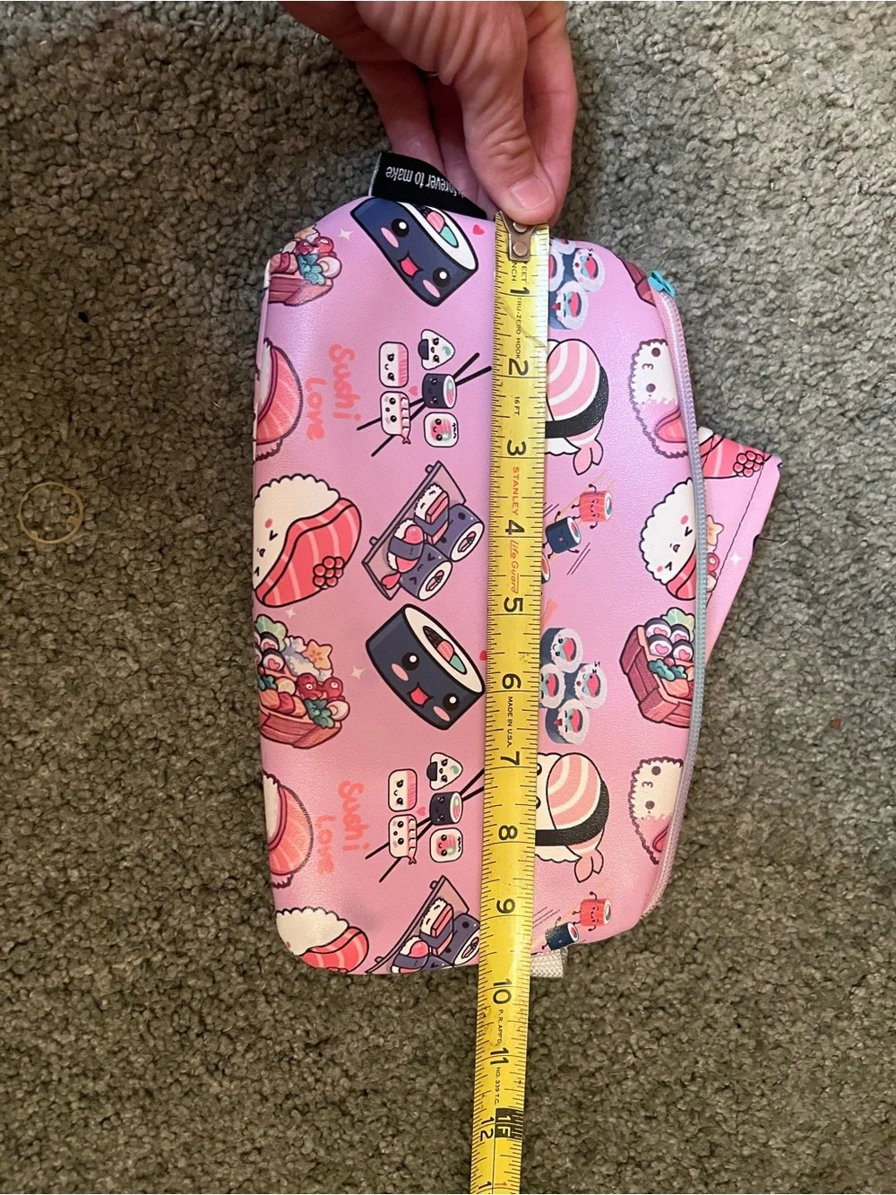 Handmade Kawaii Sushi Vegan Leather Wristlet Makeup Bag – Cute Japanese Food Cos